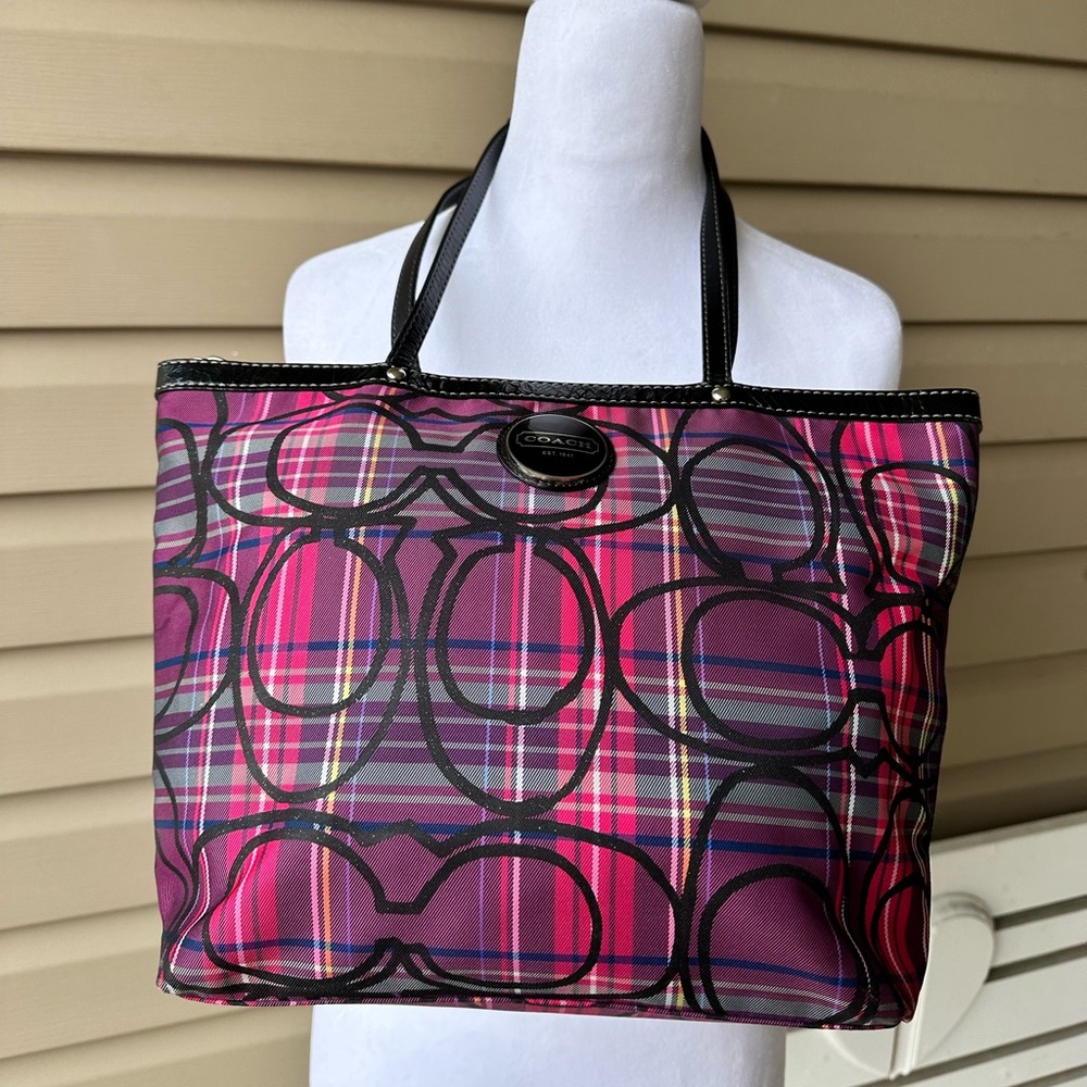 Coach tartan plaid bag in great condition